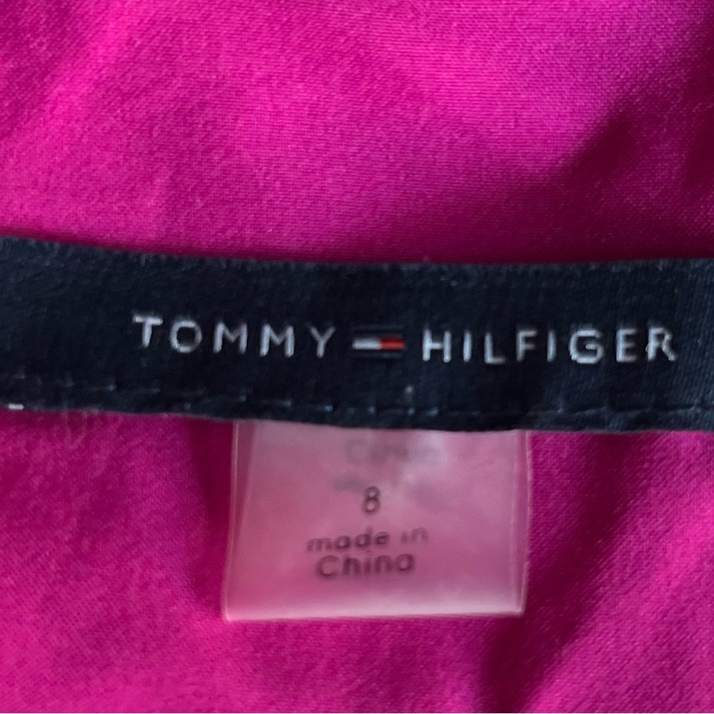 NWT Tommy Hilfiger Fuschia Flutter Sleeve Dress Feminine Summer Sz 8 - Picture 4 of 9